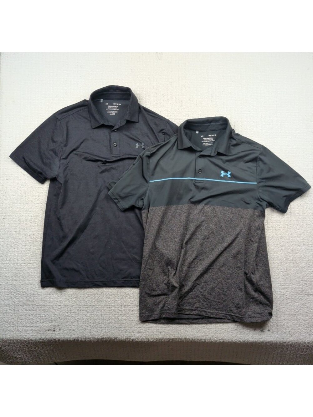 Lot x2 Under Armour The Playoff Polo Short Sleeve Performance Shirts Sz Medium